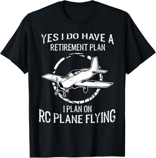 RC Plane Retirement for a RC Plane Fan T-Shirt - T-Shirt | Black