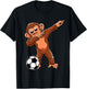 Cute Dabbing Monkey Lovers Dab Boys Girls Soccer Player Gift T-Shirt - T-Shirt | Black