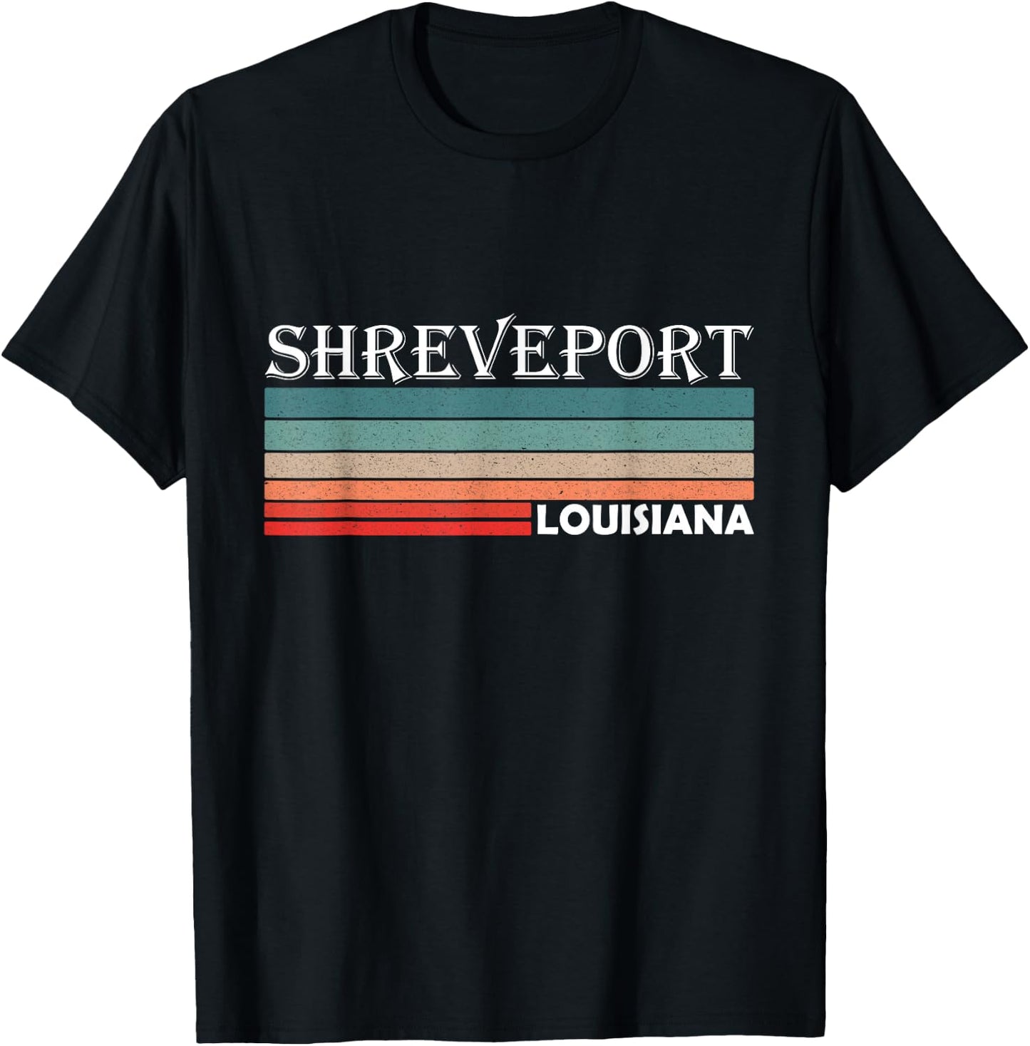 Retro Shreveport Louisiana LA Souvenir Gift T-Shirt - T-Shirt | Black