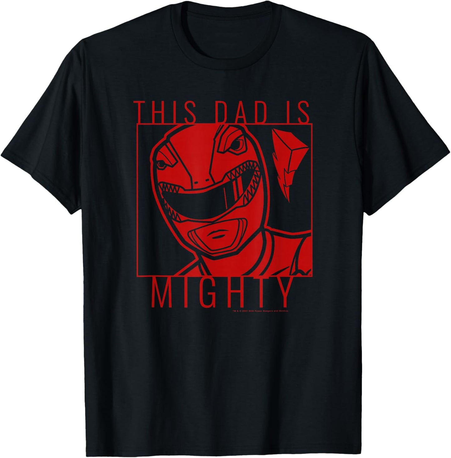 Power Rangers Father's Day Red Ranger This Dad is Mighty T-Shirt - T-Shirt | Black