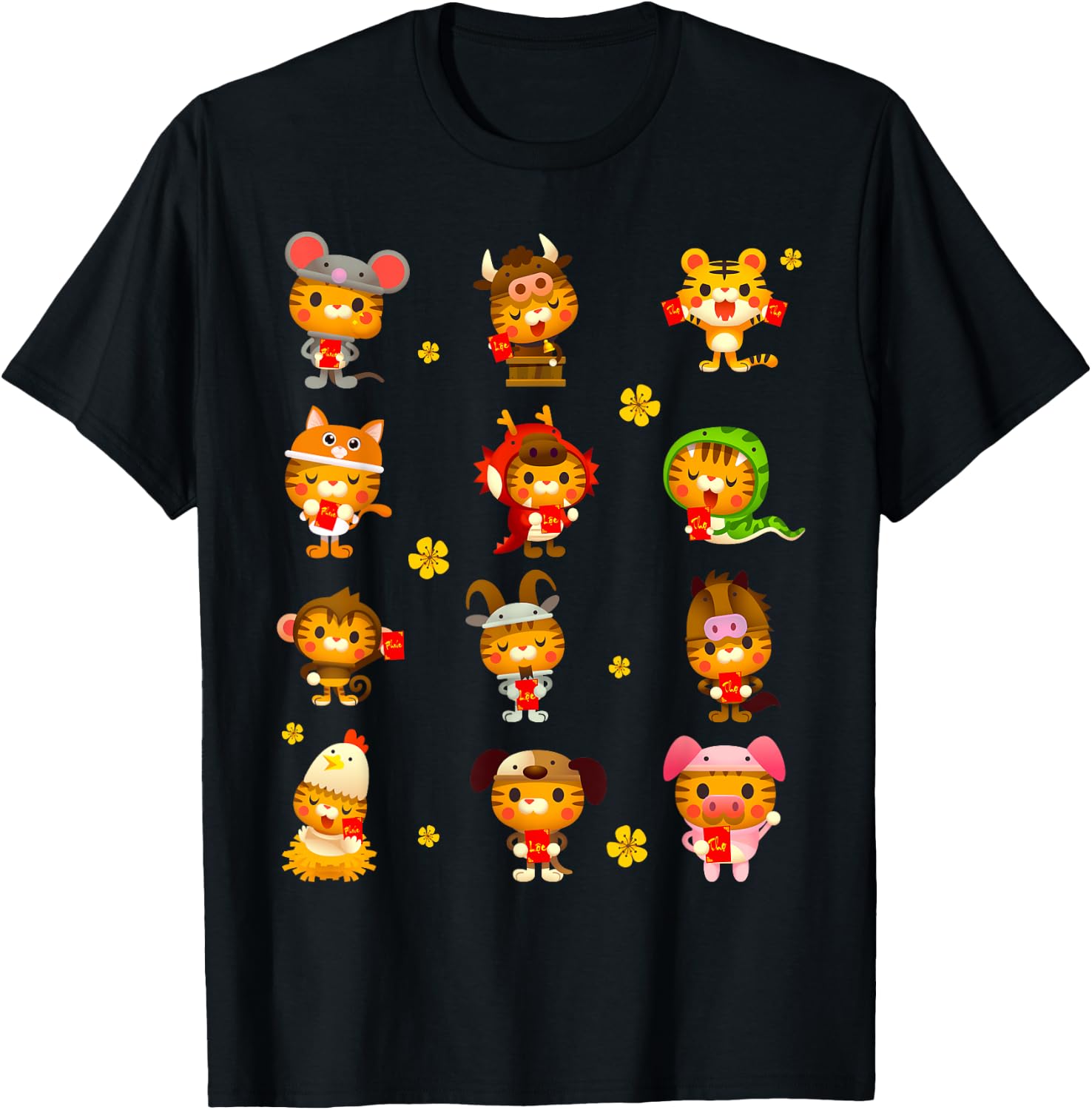 Vietnamese Tiger Zodiac Costume Lunar New Year Kids Toddlers T-Shirt - T-Shirt | Black