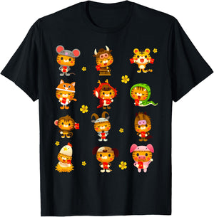 Vietnamese Tiger Zodiac Costume Lunar New Year Kids Toddlers T-Shirt - T-Shirt | Black