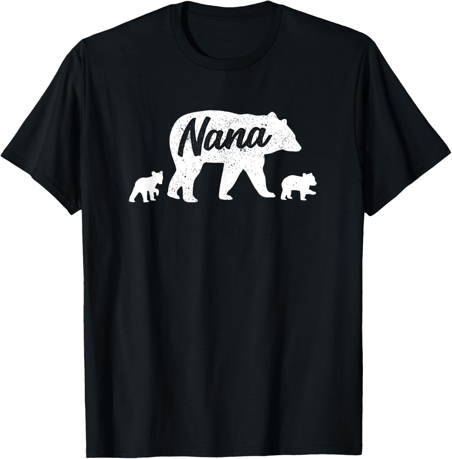 Vintage Nana Grandma Bear with 2 Cub Mother's Day T-Shirt - T-Shirt | Black
