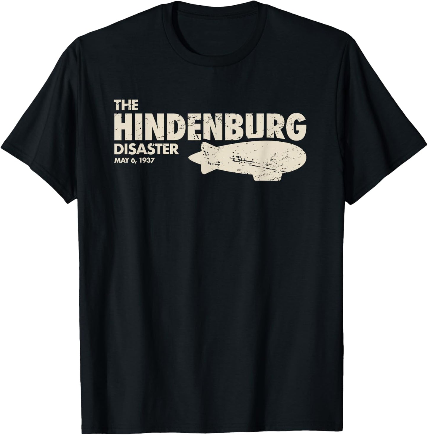 Distressed Airship Blimp - Hindenburg T-Shirt - T-Shirt | Black