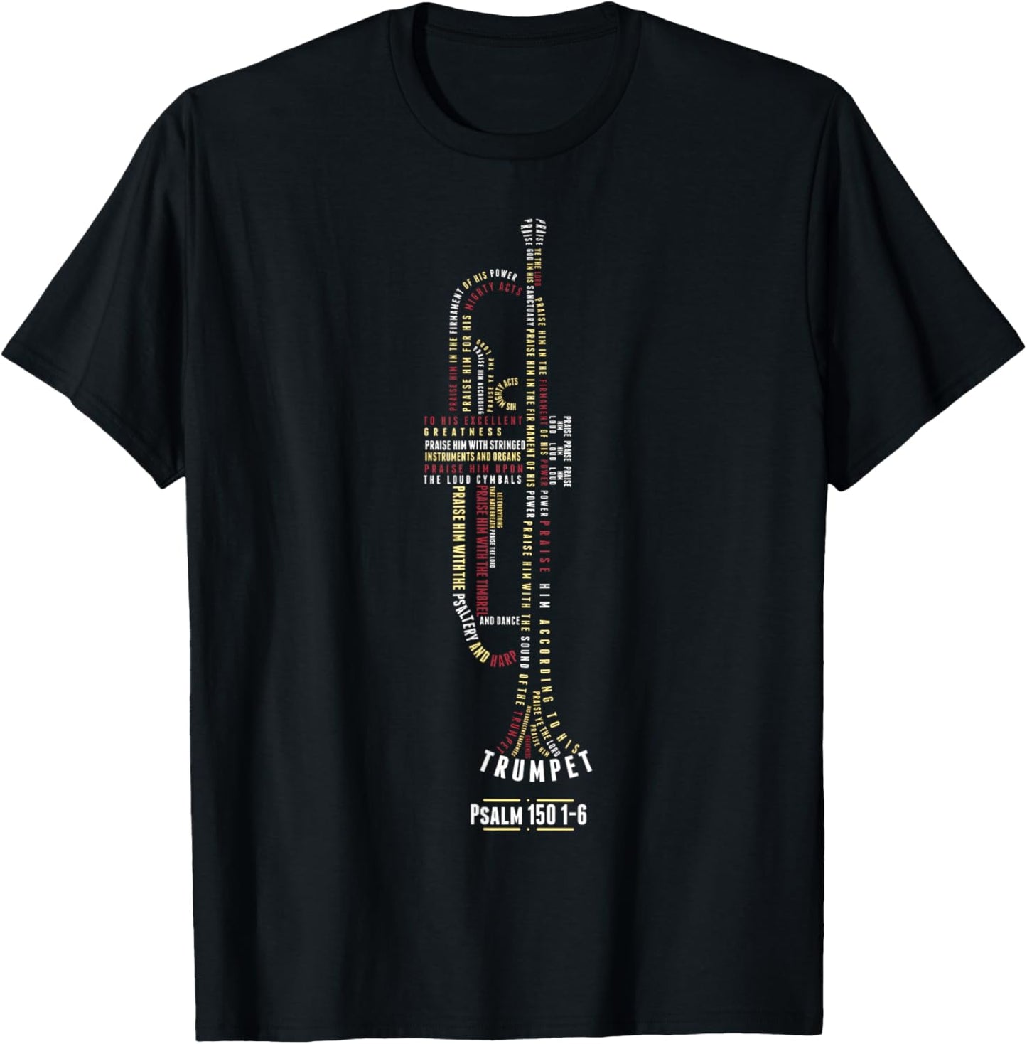 Praise Him With Strings Psalm 150 For Trumpet Player T-Shirt - T-Shirt | Black