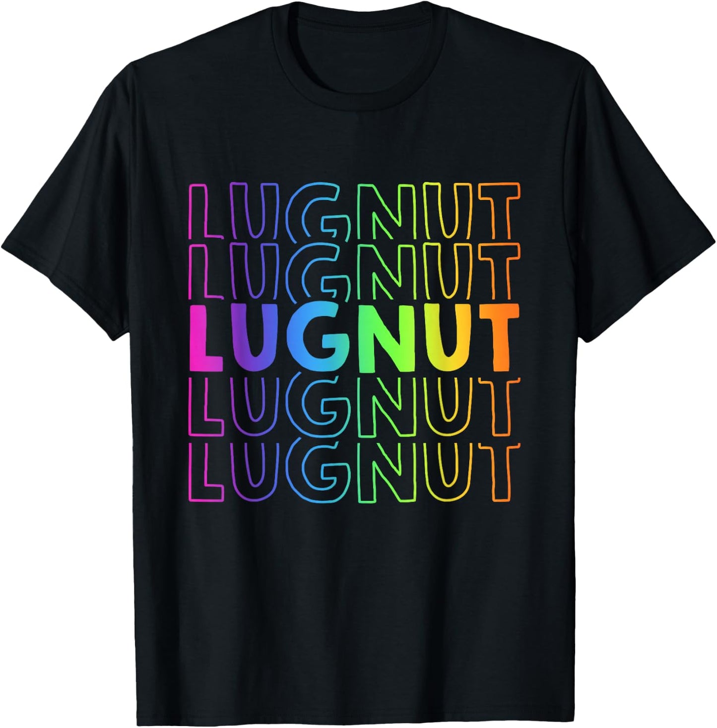 Lug Nut BRIGHT Neon Colors T-Shirt - T-Shirt | Black