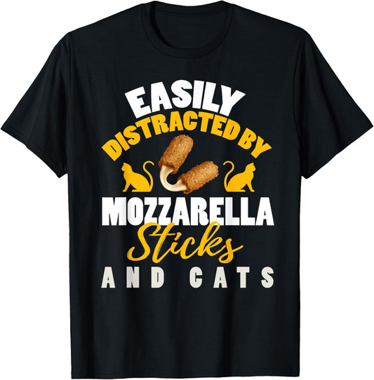 Mozzarella Sticks Shirt Funny Cat Lover Mozzarella Sticks T-Shirt - T-Shirt | Black