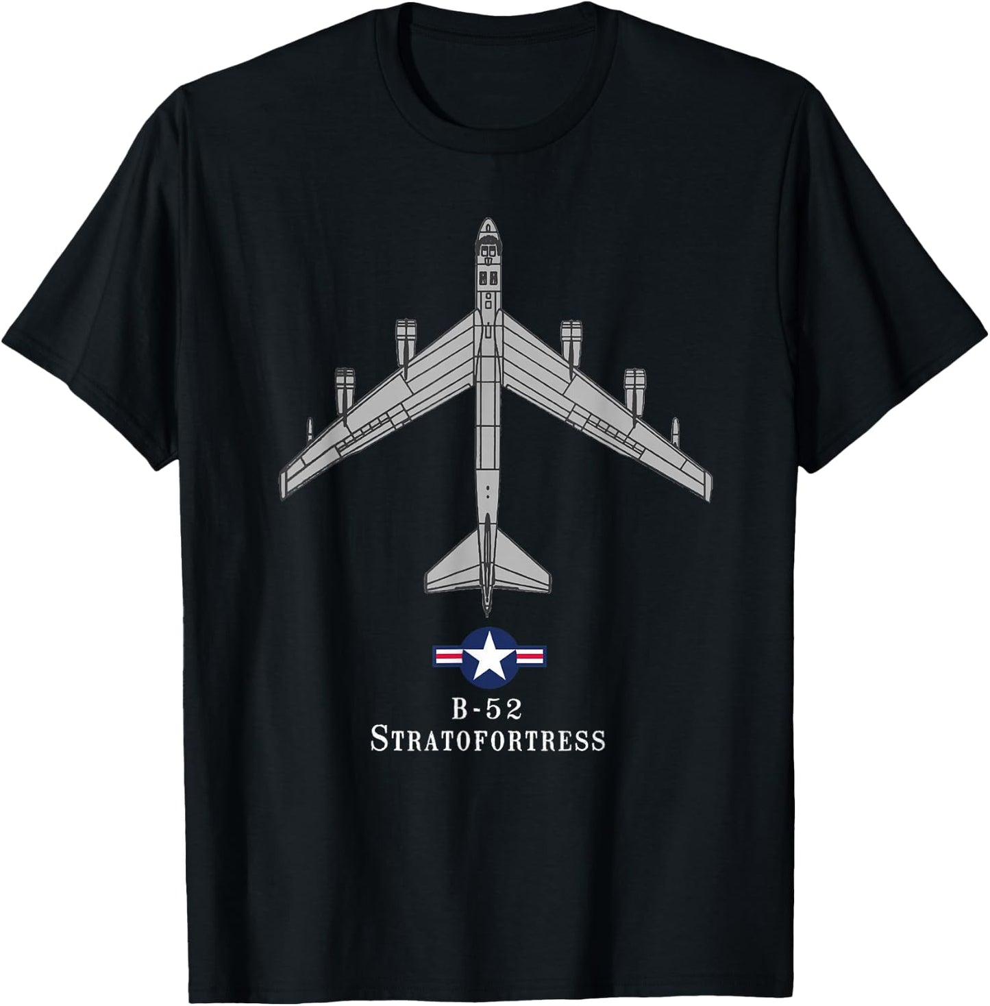 B-52 Stratofortress Tech Drawing Cold War Bomber T-Shirt - T-Shirt | Black