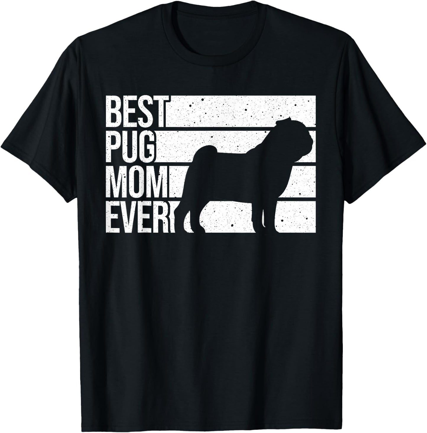 Cute Pug Art For Mom Women Breed Pet Dog Puppy Pug Lovers T-Shirt - T-Shirt | Black
