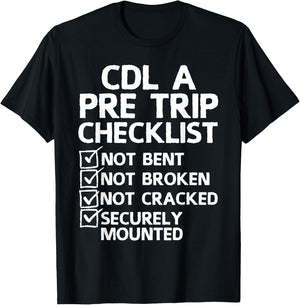 Cool CDL Trucker Art Women Trucking CDL Truck Driver T-Shirt - T-Shirt | Black