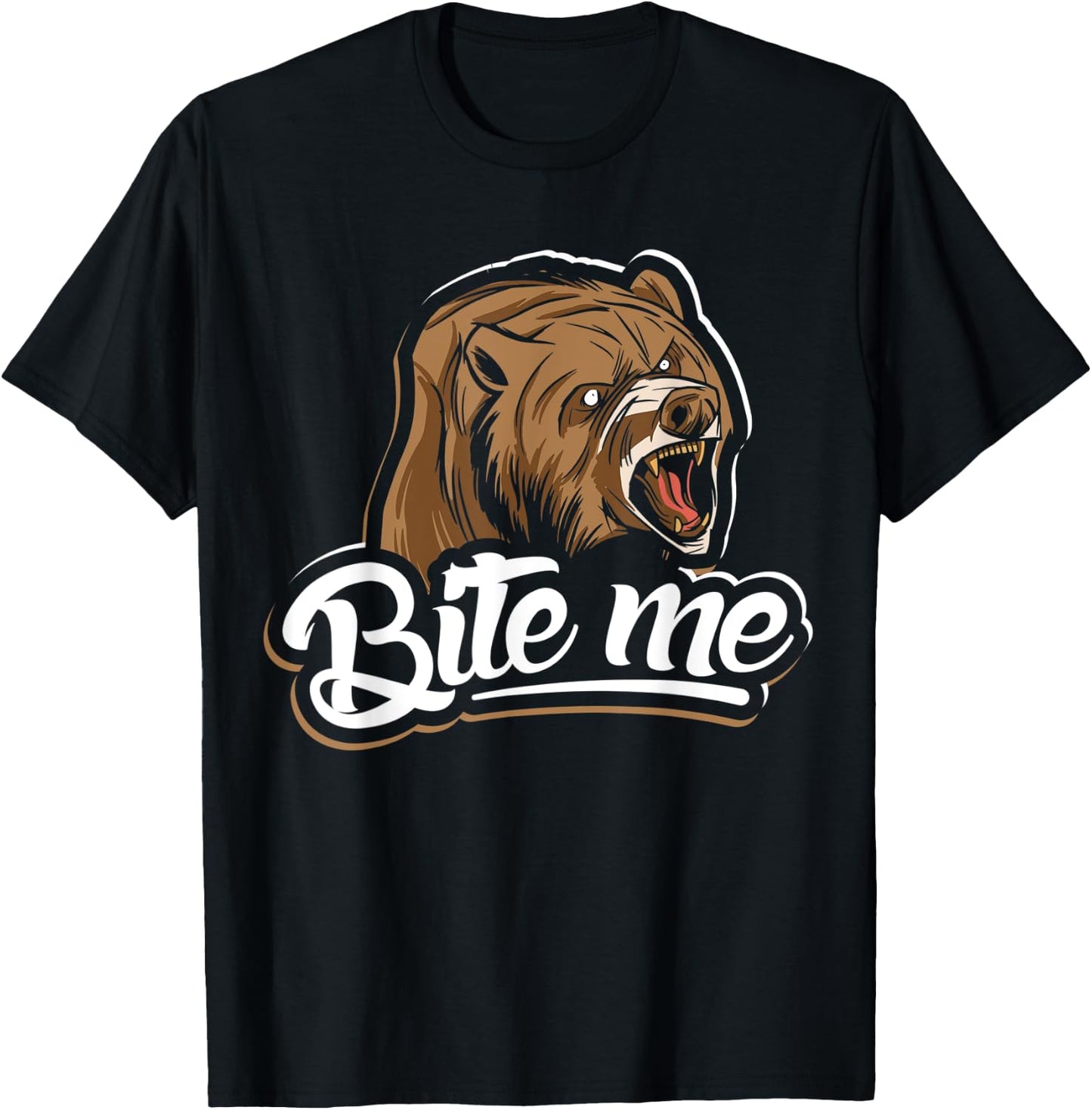 Bite me design bear lover and bear T-Shirt - T-Shirt | Black