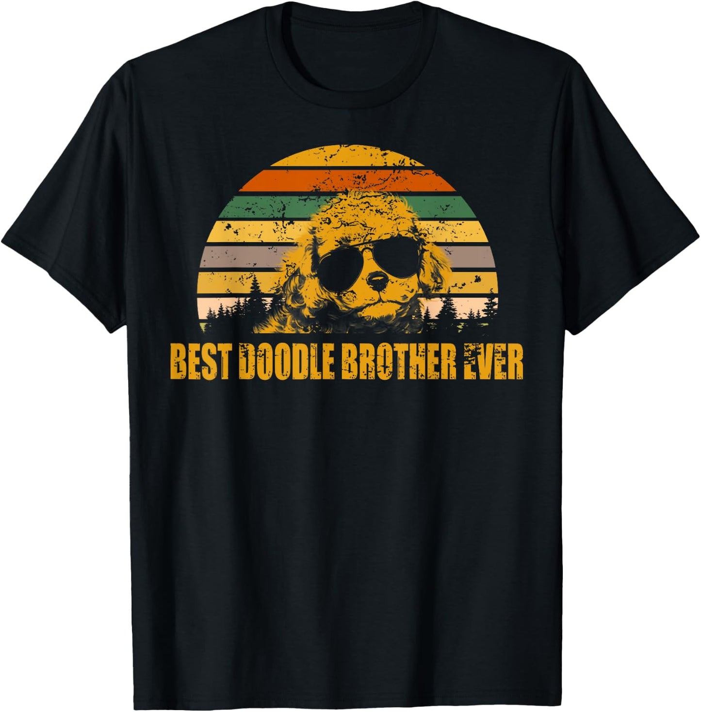 Vintage Goldendoodle Brother Best Doodle Brother Ever T-Shirt - T-Shirt | Black
