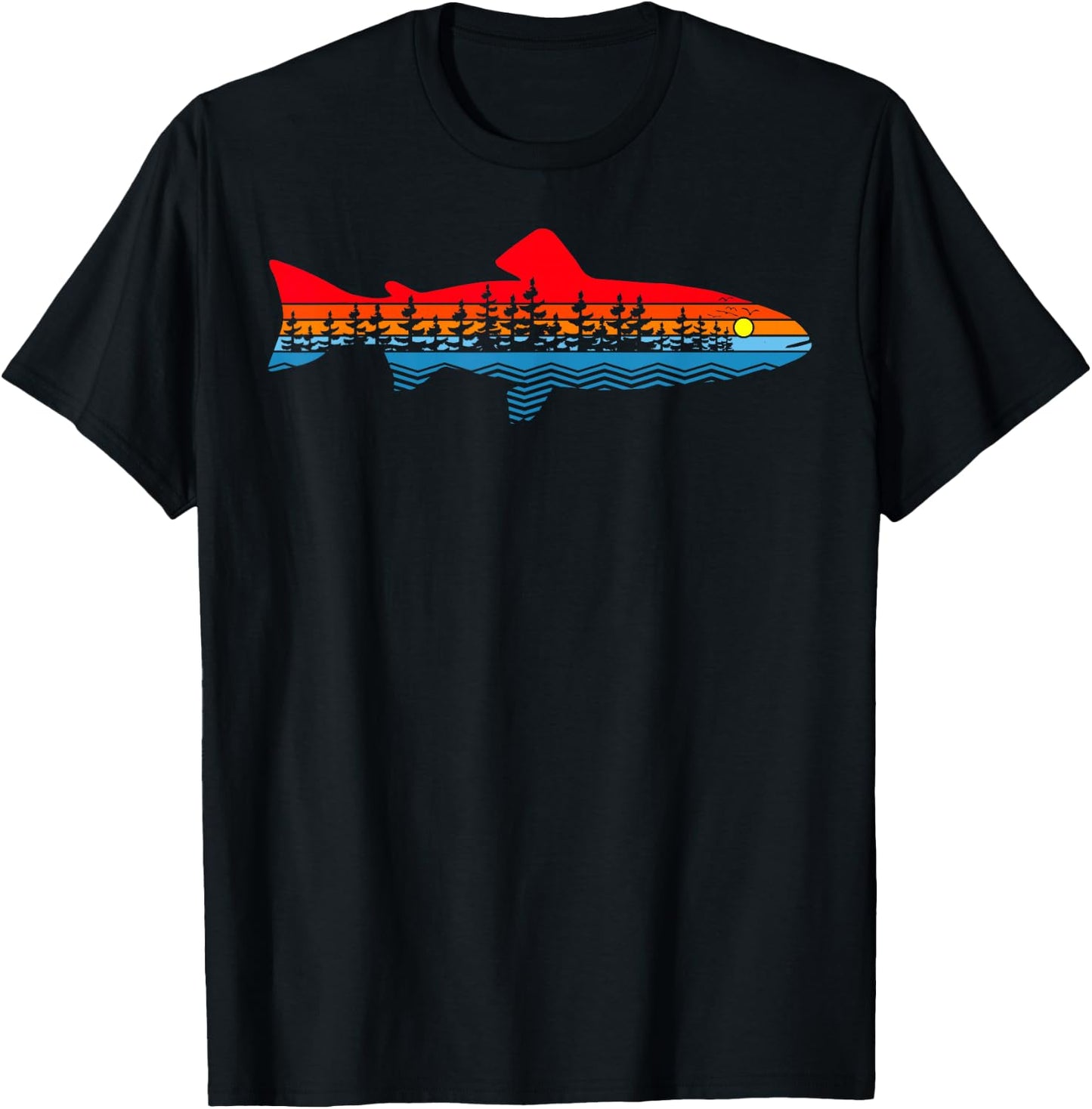 Vintage Nature Outdoor Fishing - Fisher Trout Fish T-Shirt - T-Shirt | Black