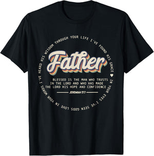 Retro Fathers Day Jeremiah Dad Noun Bible Verse Quote T-Shirt - T-Shirt | Black