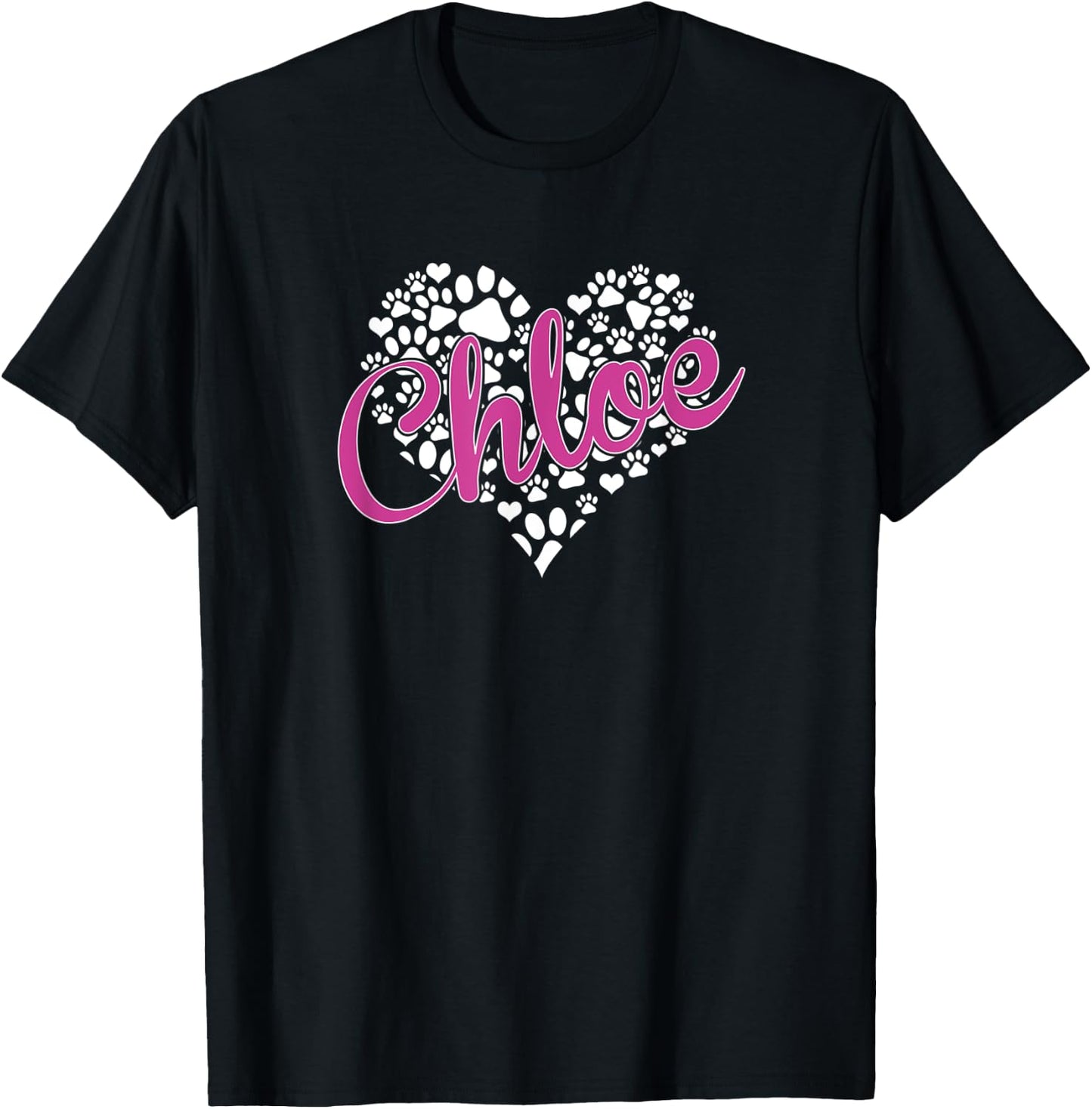 Chloe Personalized Dog Name Pet Clothing For Humans T-Shirt - T-Shirt | Black