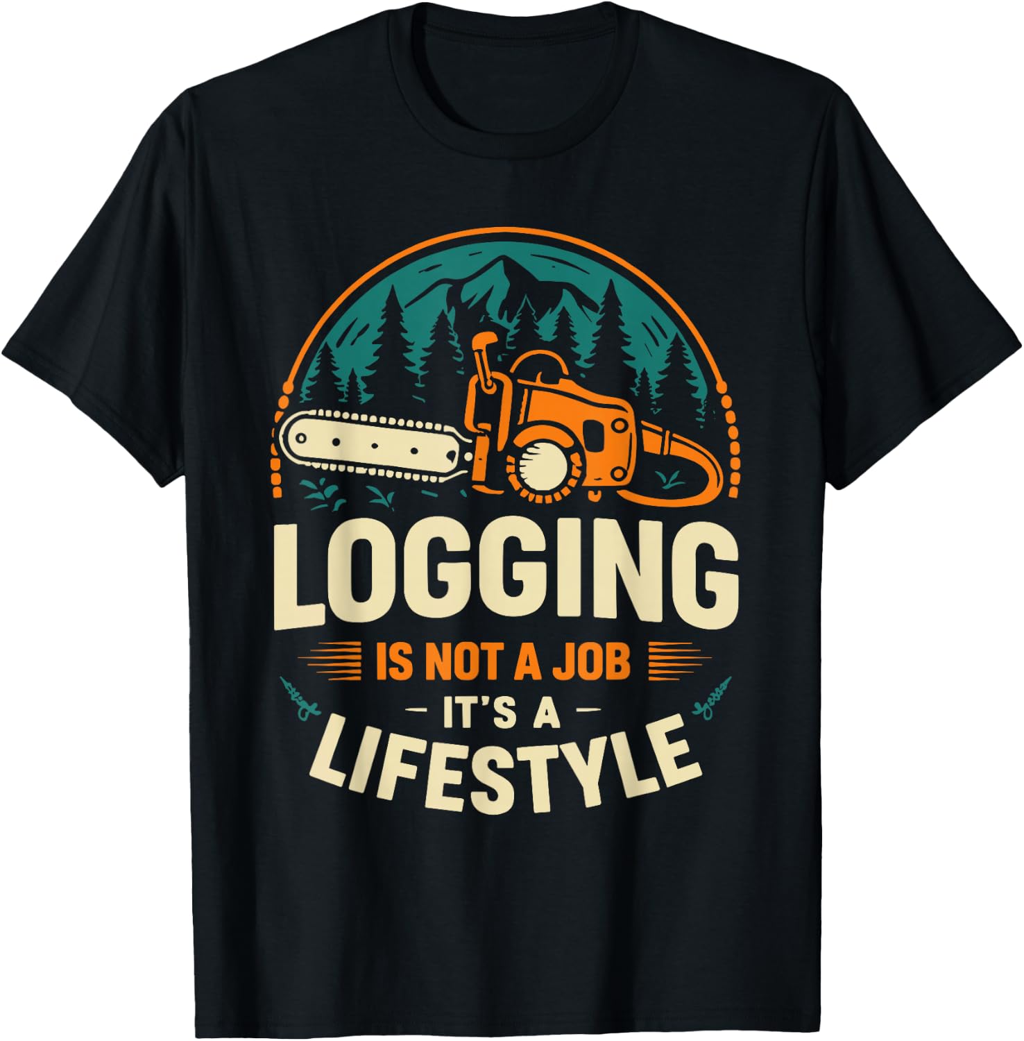 Woodsman Tree Cutter Tree Cutting Lifestyle Lumberjack T-Shirt - T-Shirt | Black