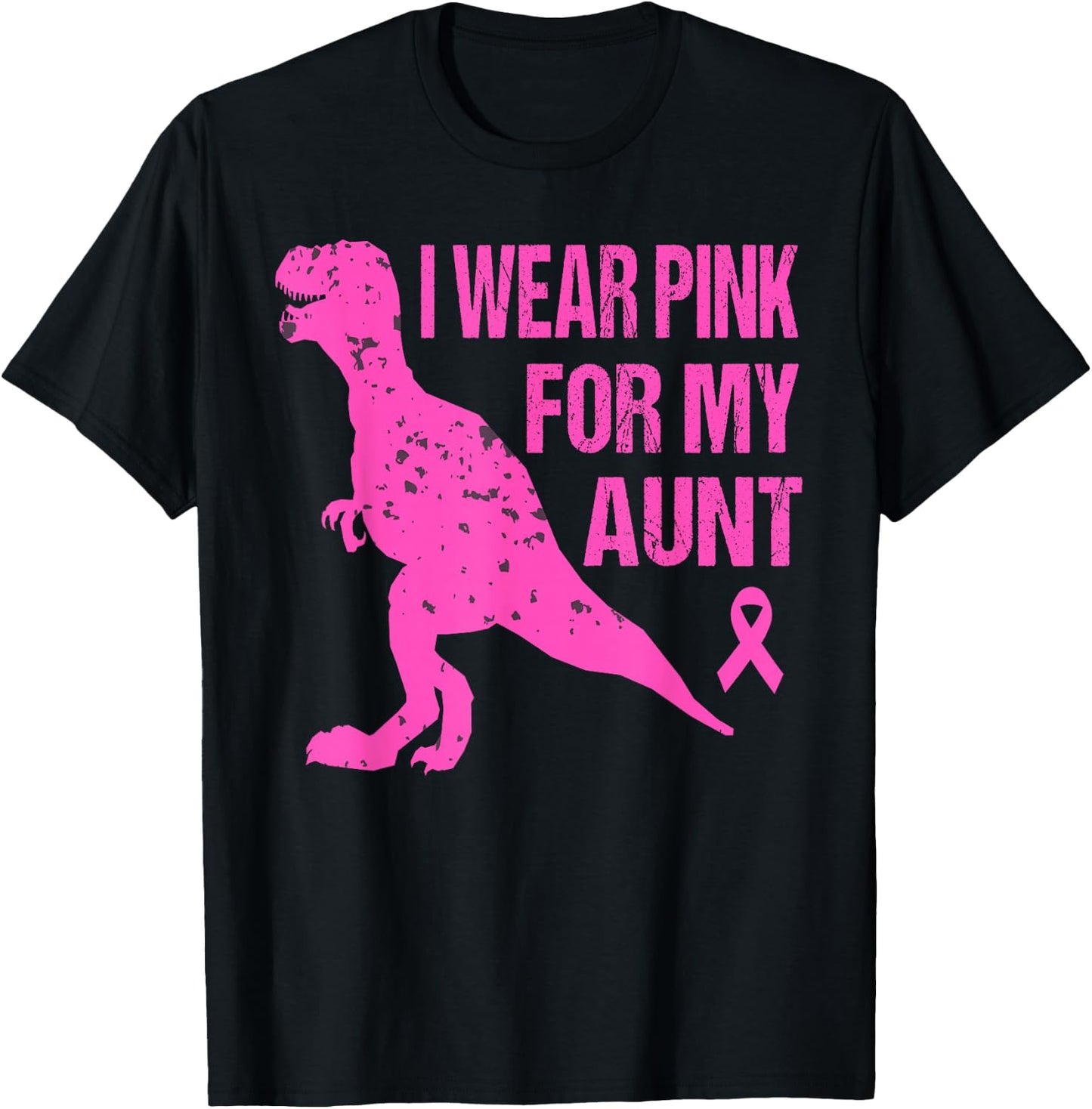 I Wear Pink For My Aunt Breast Cancer Awareness Toddler Kids T-Shirt - T-Shirt | Black