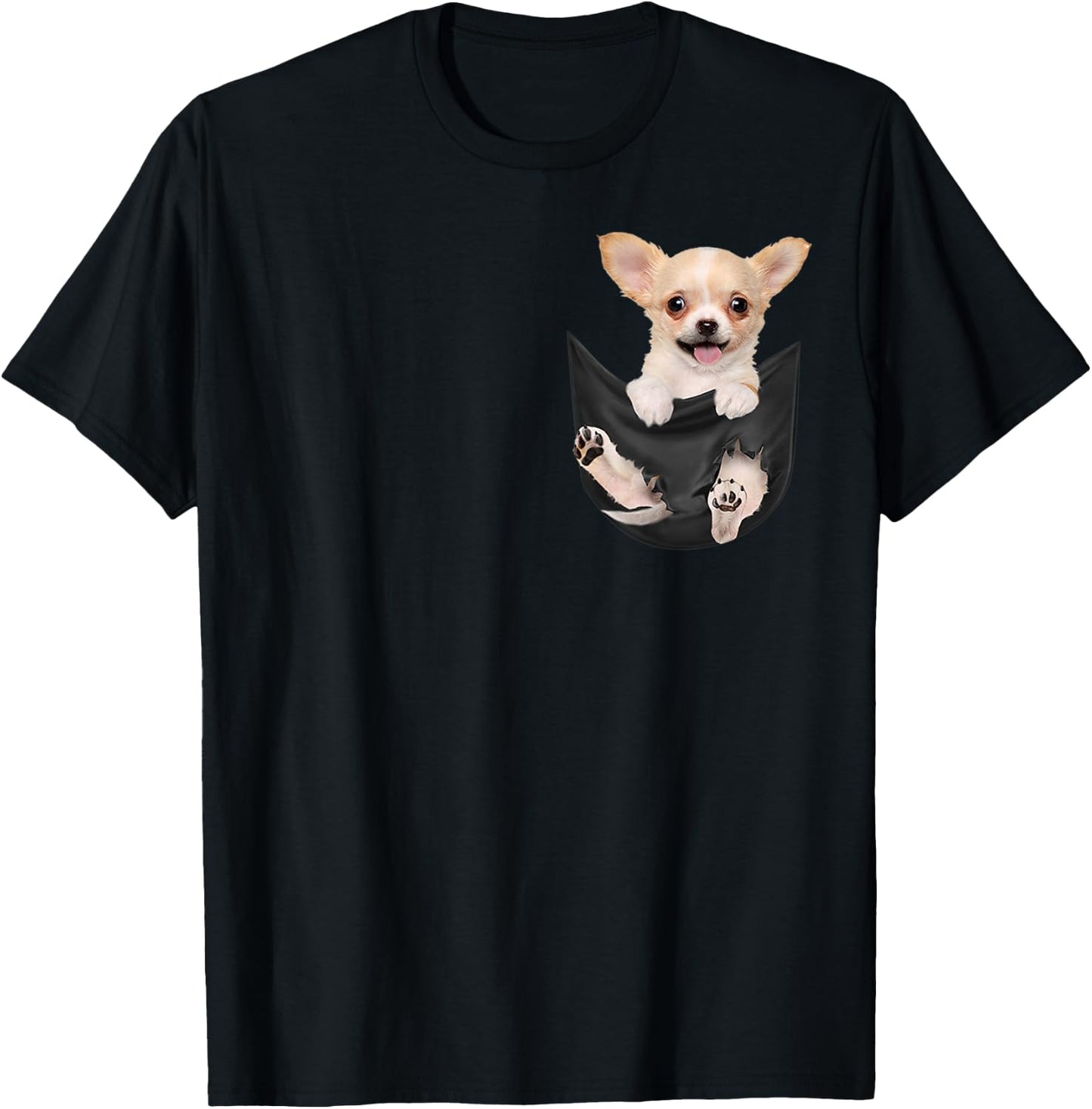 Funny Chihuahua in Your Pocket for Chihuahuas Lovers T-Shirt - T-Shirt | Black