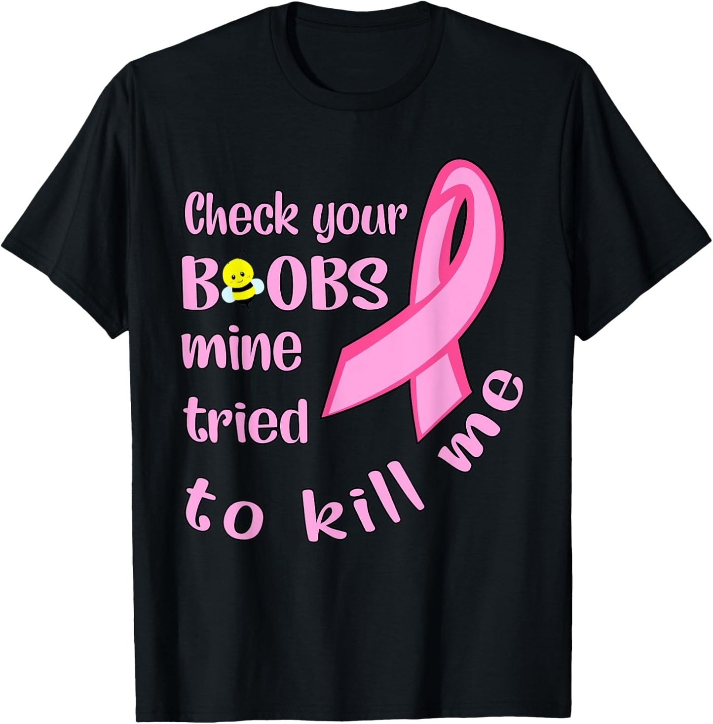 Check your boobs mine tried to kill me women T-Shirt - T-Shirt | Black