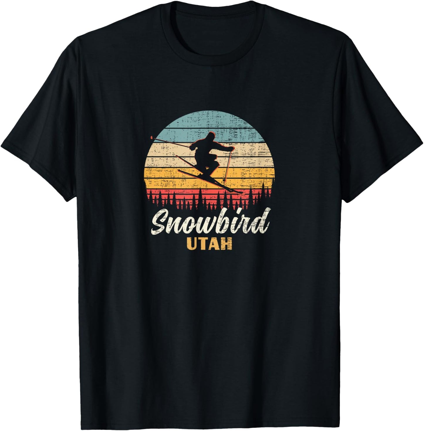 Snowbird Skiing Utah Vintage Mountain Utah Ski Vacation T-Shirt - T-Shirt | Black