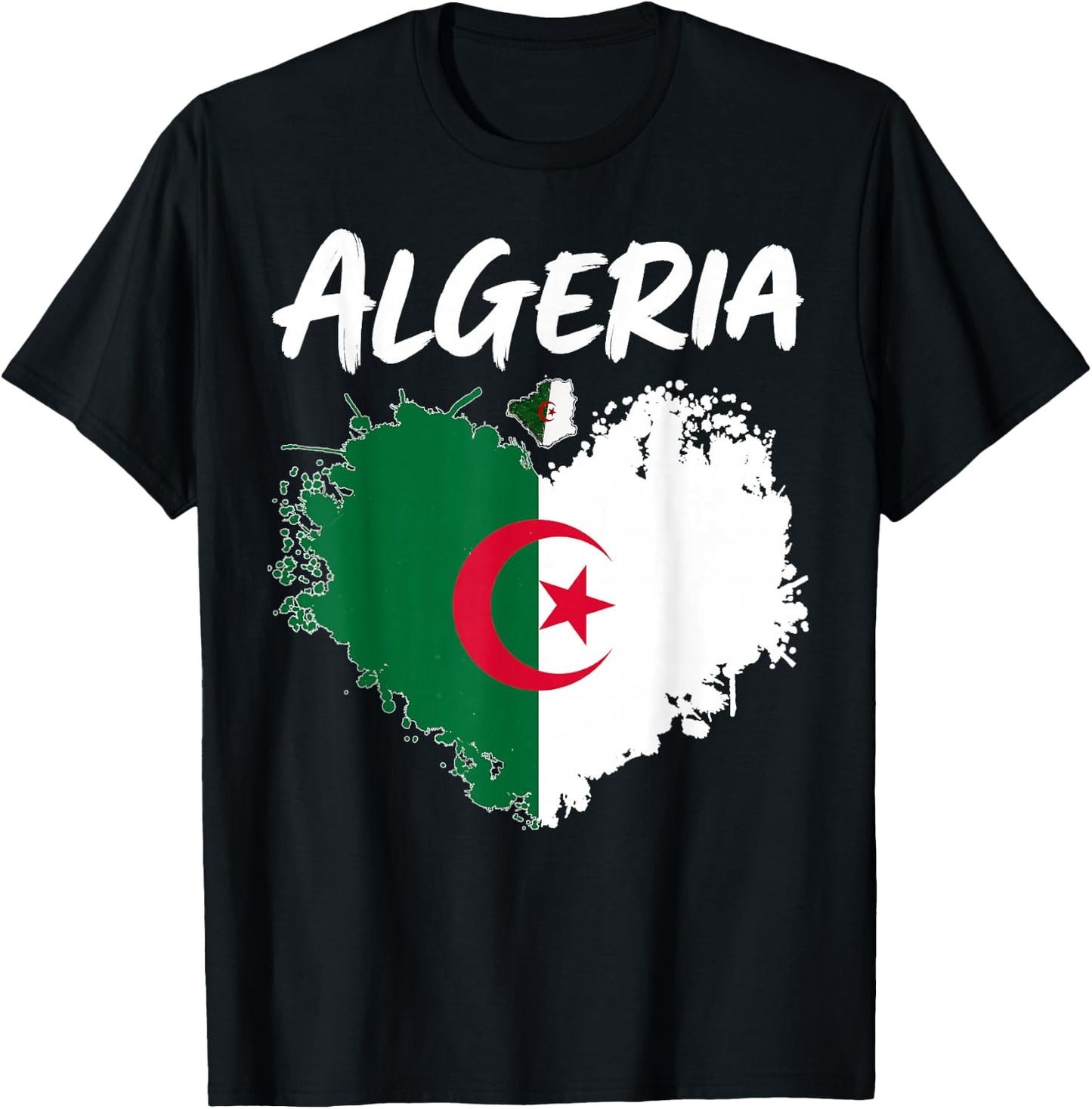Algerian Flag Heritage Outfit Idea Algeria Themed T-Shirt - T-Shirt | Black