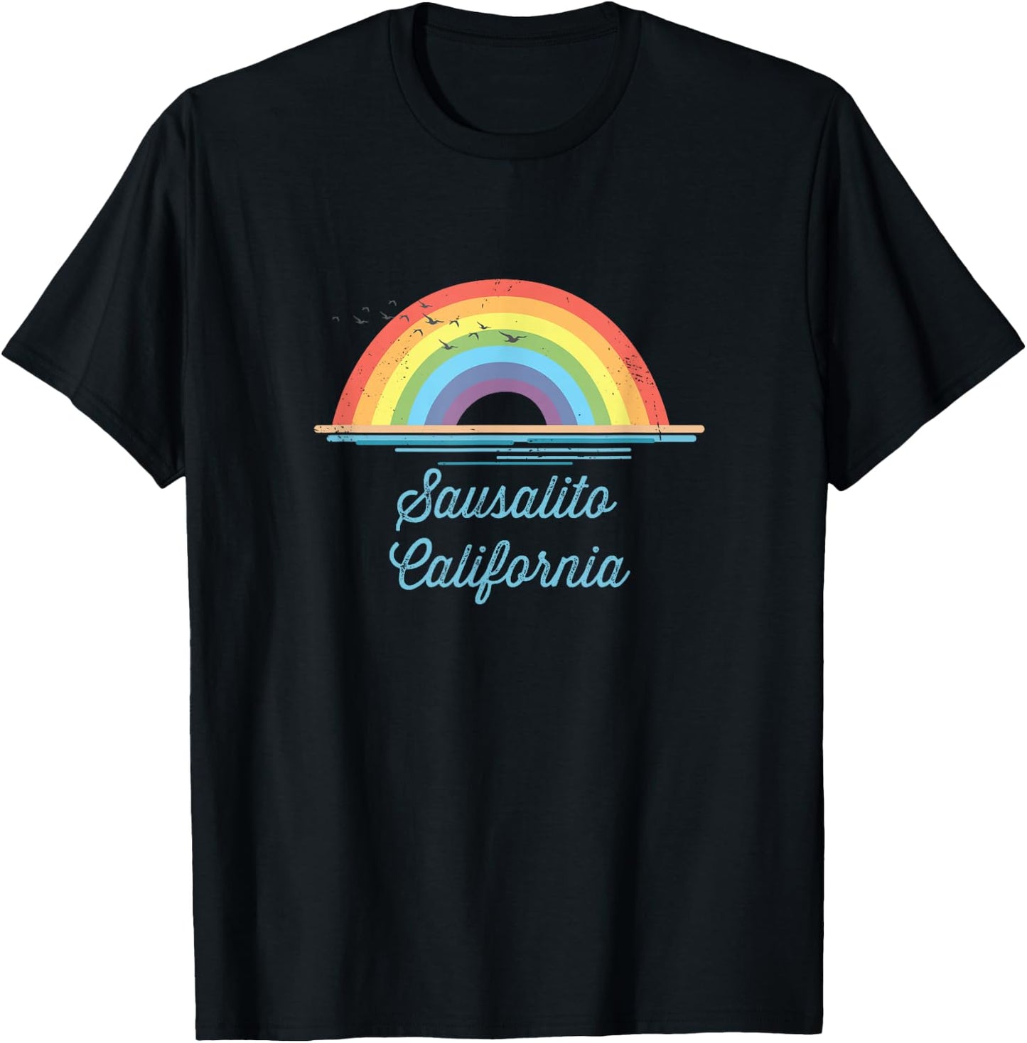 Sausalito California Souvenir Graphic T-Shirt - T-Shirt | Black