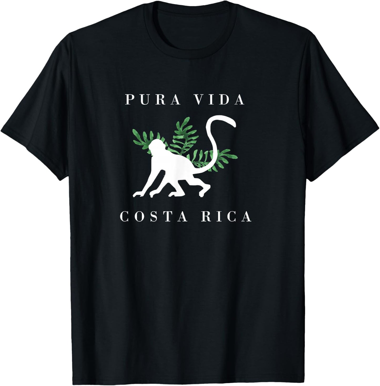 Costa Rica Monkey Pura Vida Souvenir T-Shirt - T-Shirt | Black