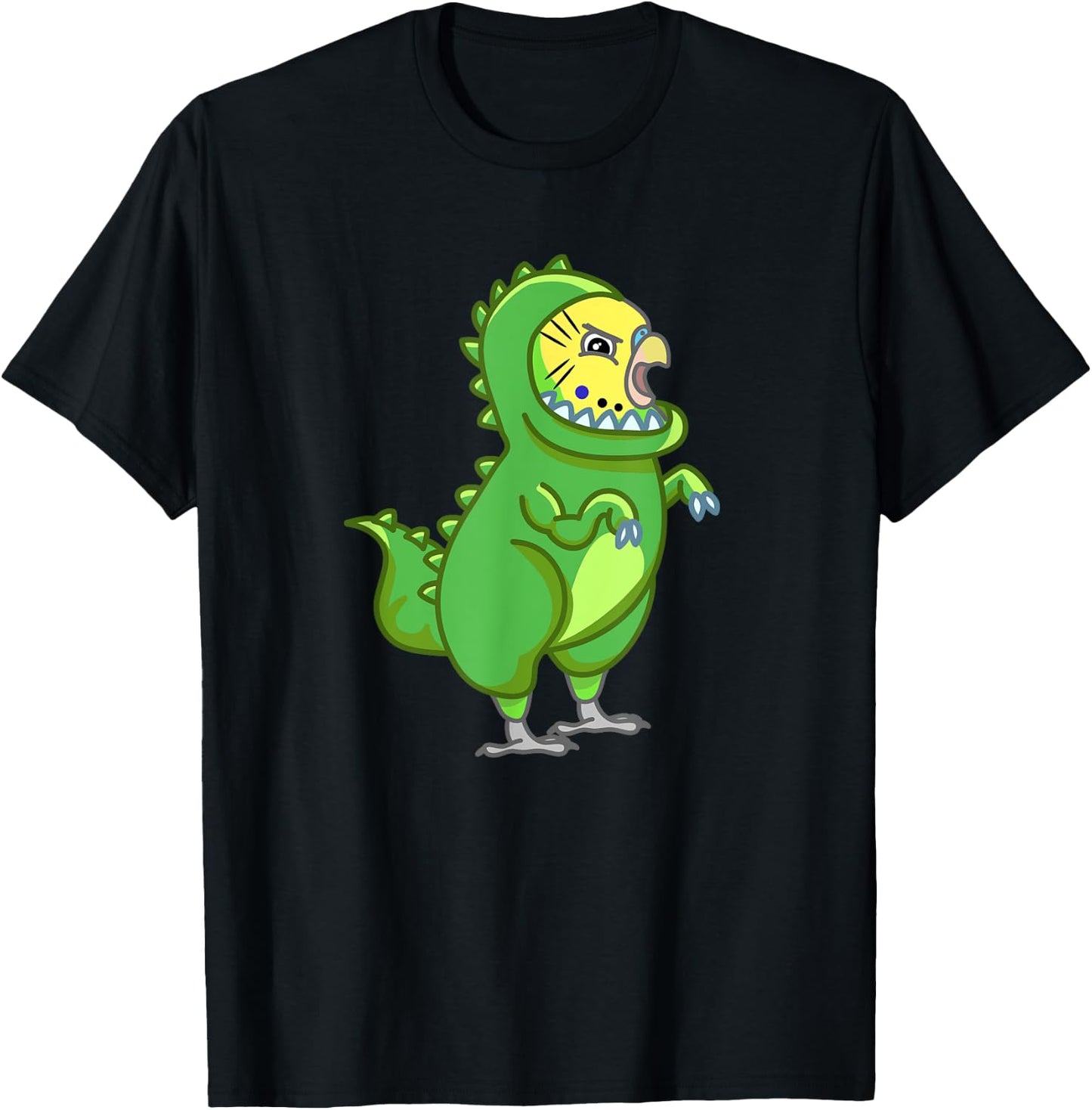 T-Rex Parakeet Dinosaur Budgerigar Pet Budgie Bird Lover T-Shirt - T-Shirt | Black