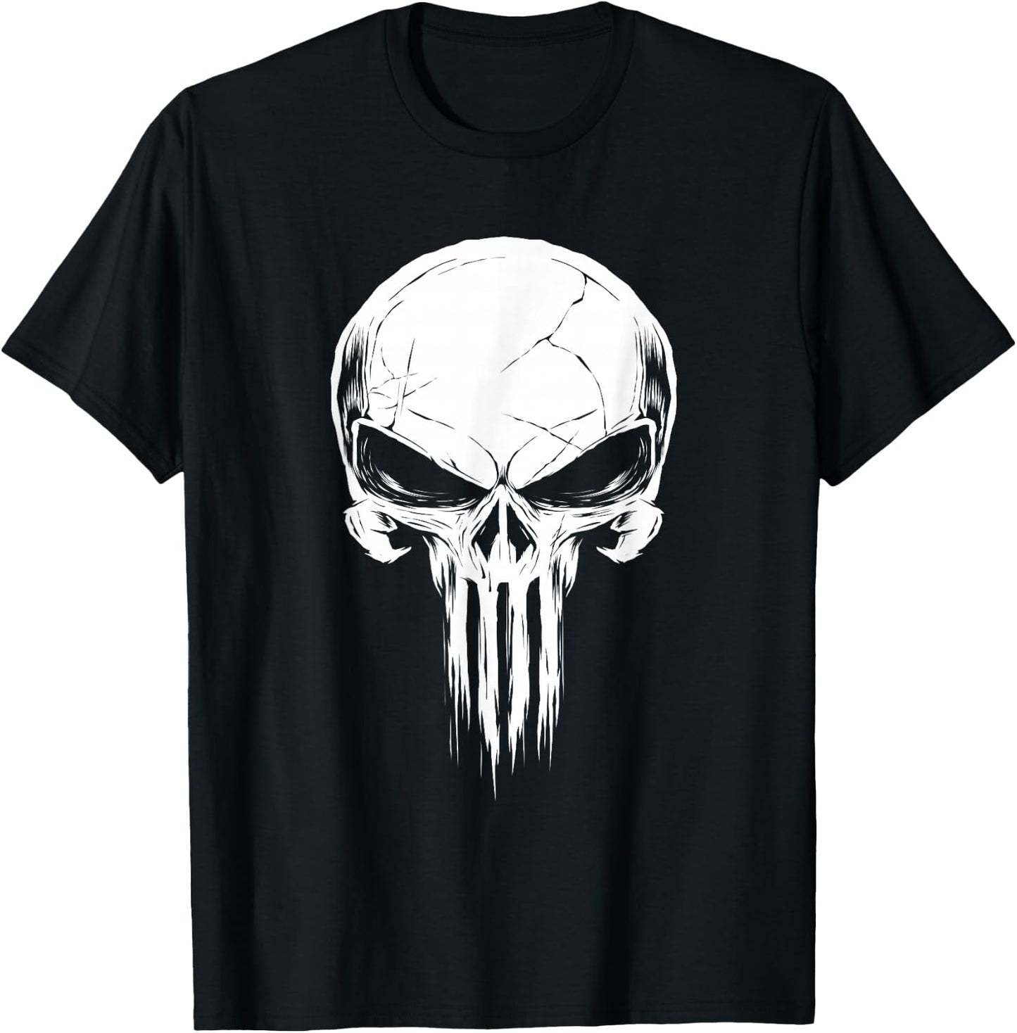 Marvel The Punisher Distressed Skull Logo T-Shirt - T-Shirt | Black