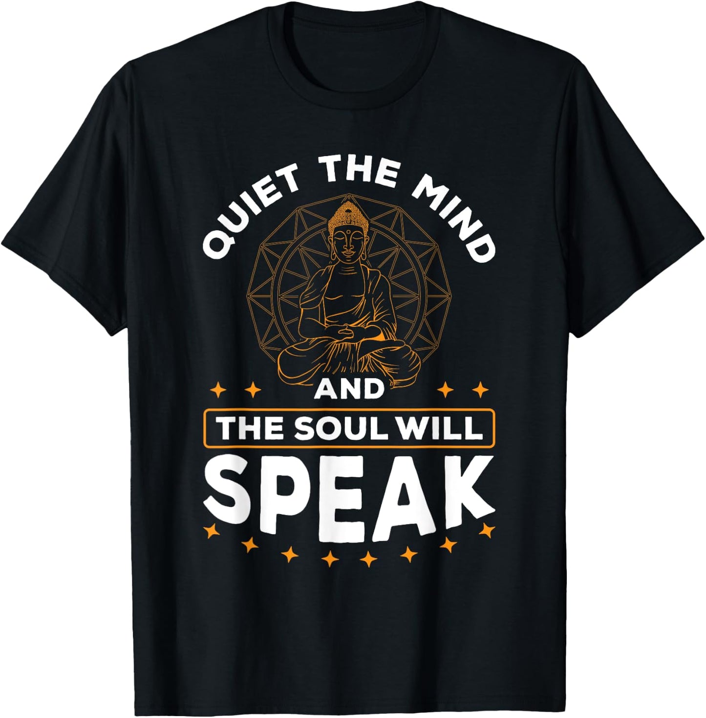 Quiet The Mind And The Soul Will Speak Meditating Spiritual T-Shirt - T-Shirt | Black
