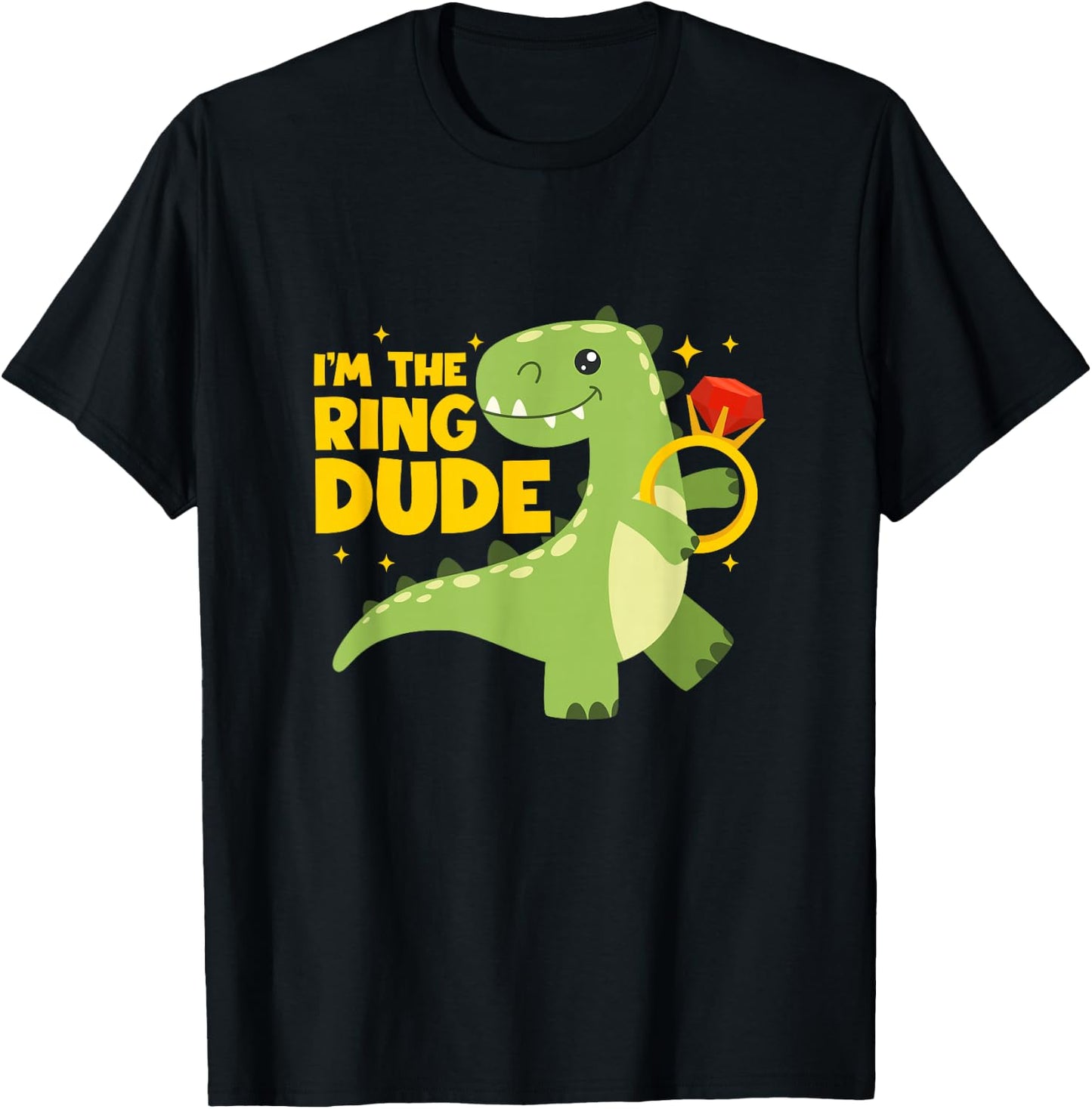 I'm The Ring Dude Dinosaur Ring Bearer Dino Wedding Ring T-Shirt - T-Shirt | Black