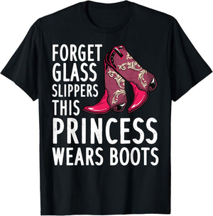 Cute Cowgirl Gift Women Funny Western Rodeo Girl Princess T-Shirt - T-Shirt | Black