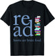 Read Because Books are Brain Food Reading Rocks Literary T-Shirt - T-Shirt | Black