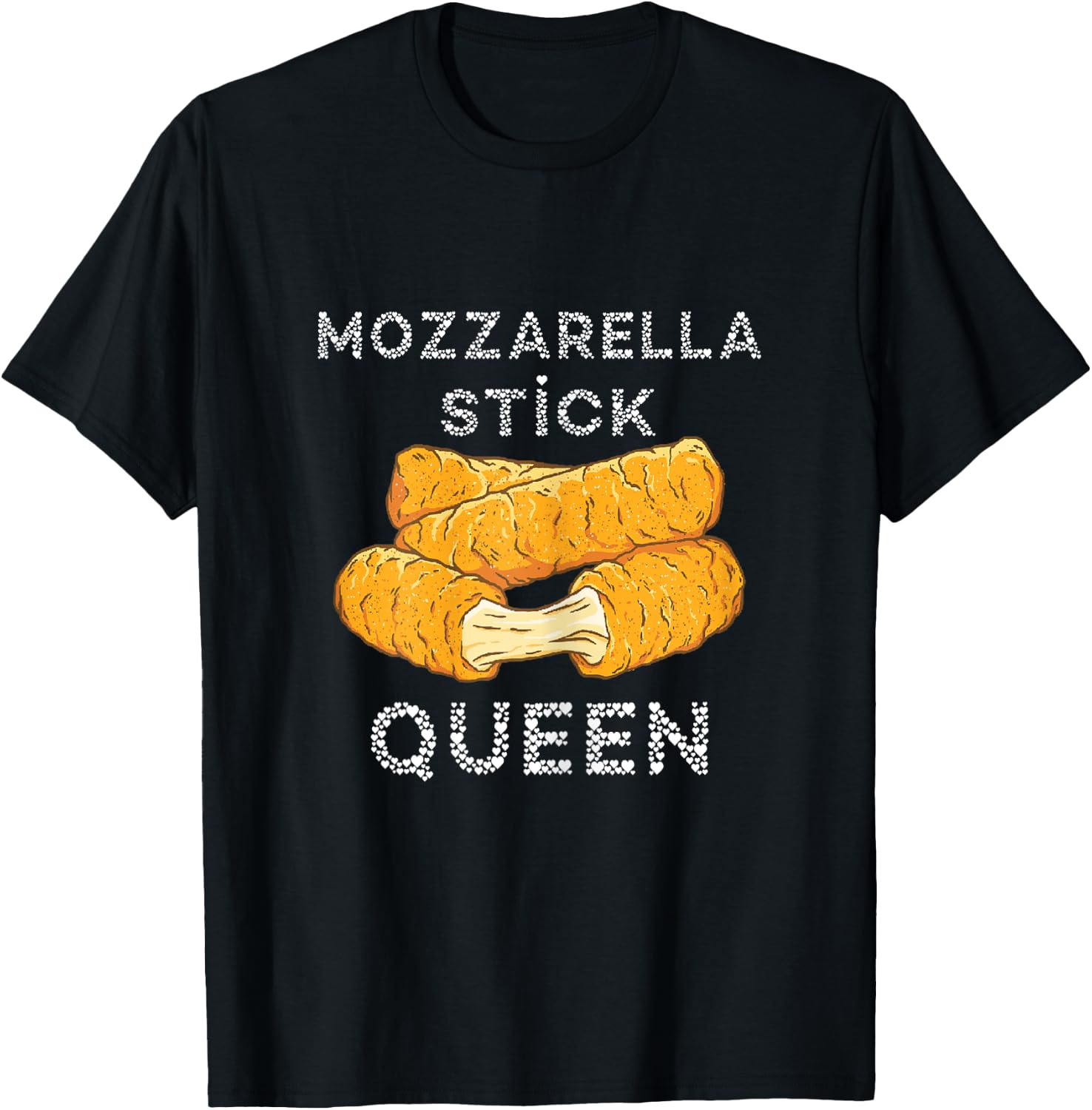 Mozzarella Sticks Queen Mozzarella Sticks Lover Food Bread T-Shirt - T-Shirt | Black