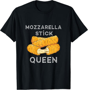 Mozzarella Sticks Queen Mozzarella Sticks Lover Food Bread T-Shirt - T-Shirt | Black