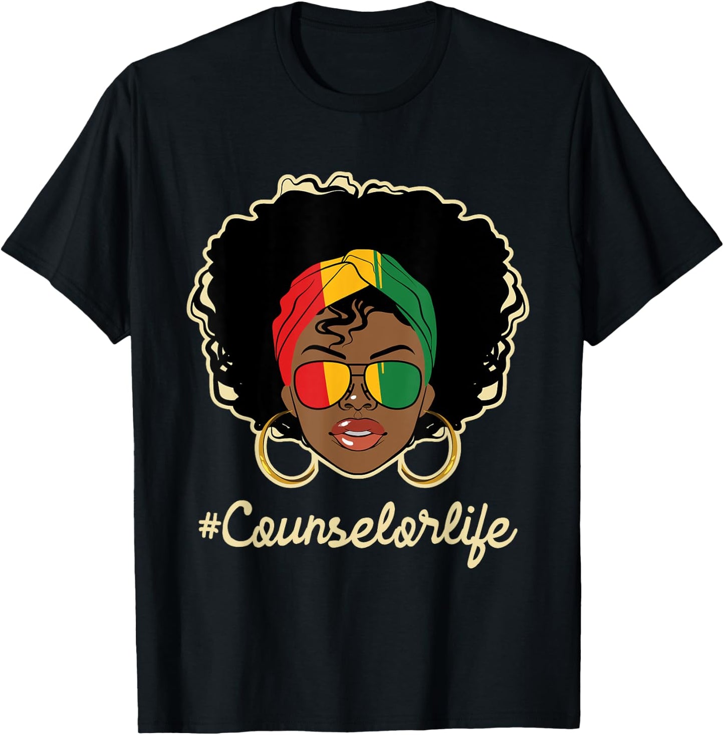 Counselor Life - African American Pride Career Counseling T-Shirt - T-Shirt | Black