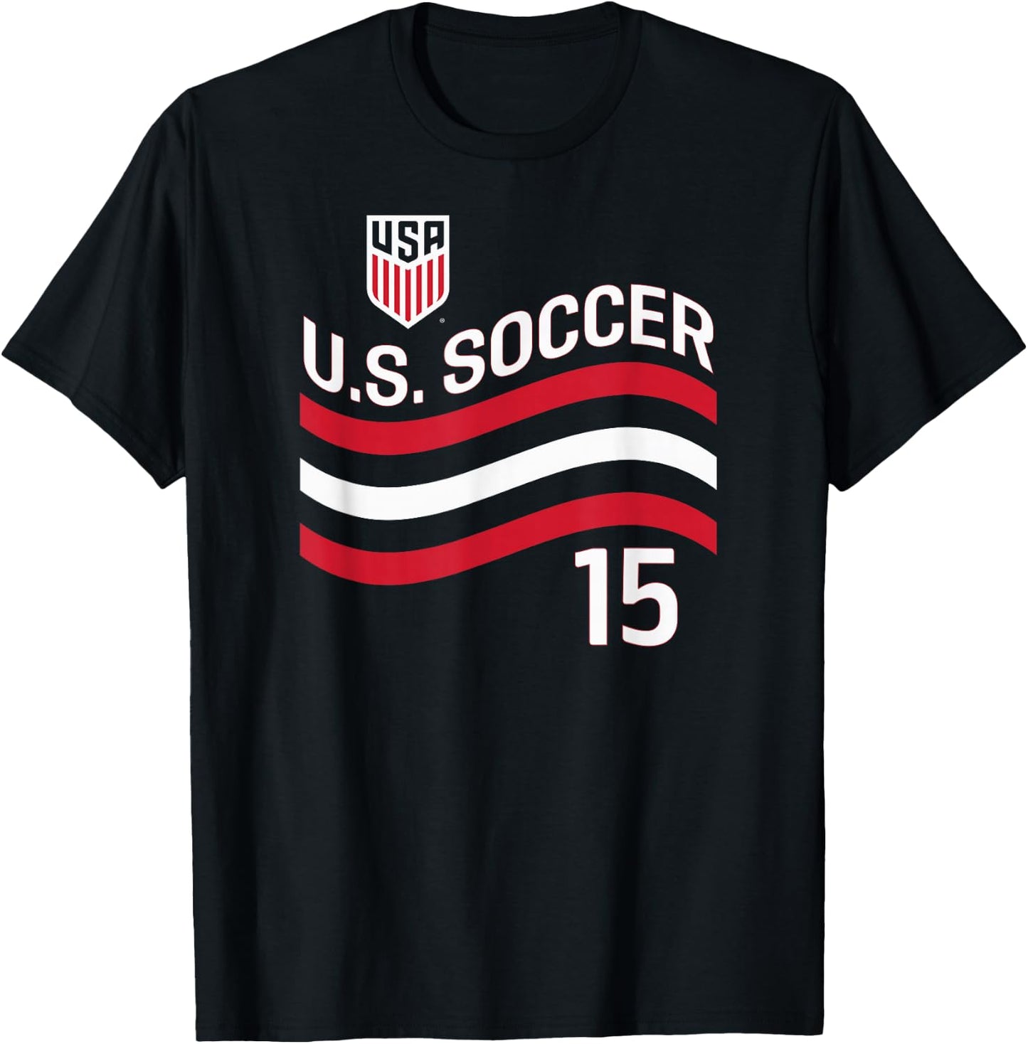 Cristian Roldan 15 Navy USMNT Officially Licensed T-Shirt - T-Shirt | Black