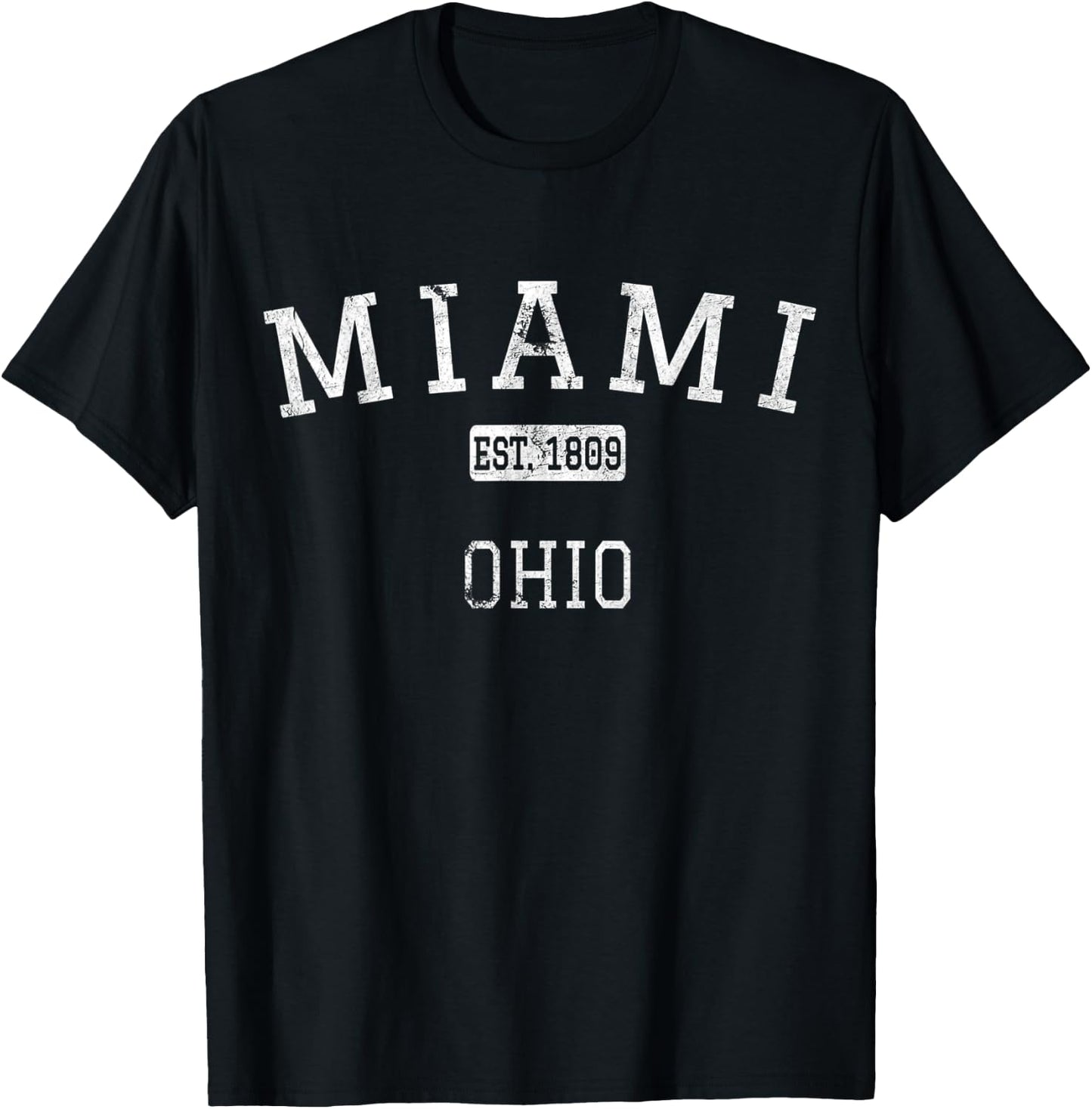 Miami Ohio OH Vintage T-Shirt - T-Shirt | Black