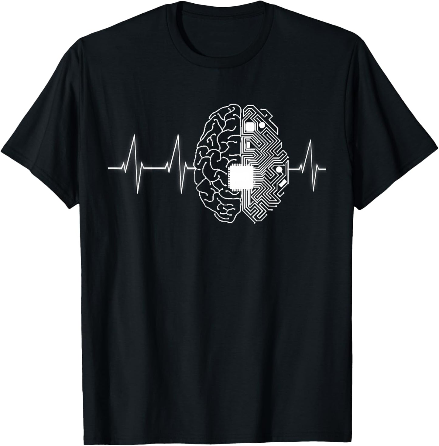 Machine Learning AI Data Science Heartbeat Data Engineer T-Shirt - T-Shirt | Black
