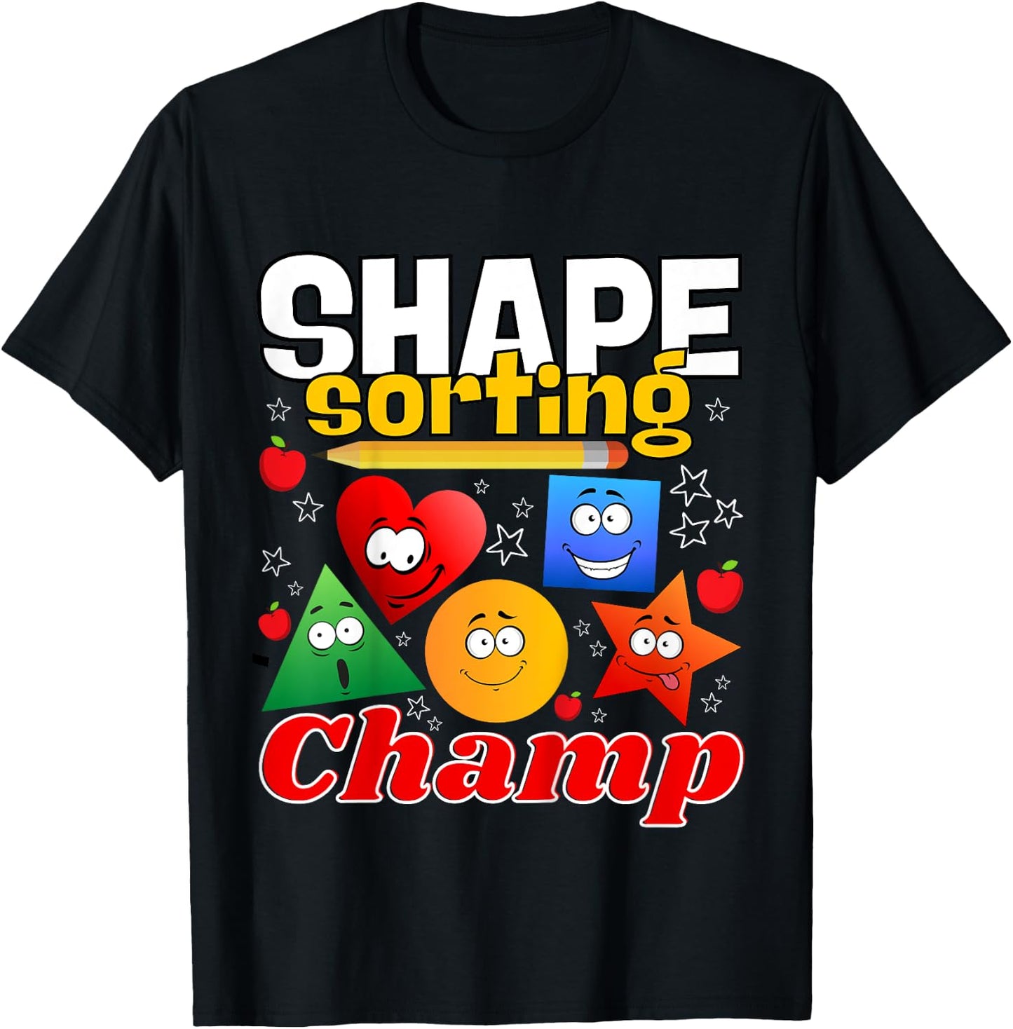 Simple Shape Sorting Lover Geometry Identification Toddler T-Shirt - T-Shirt | Black