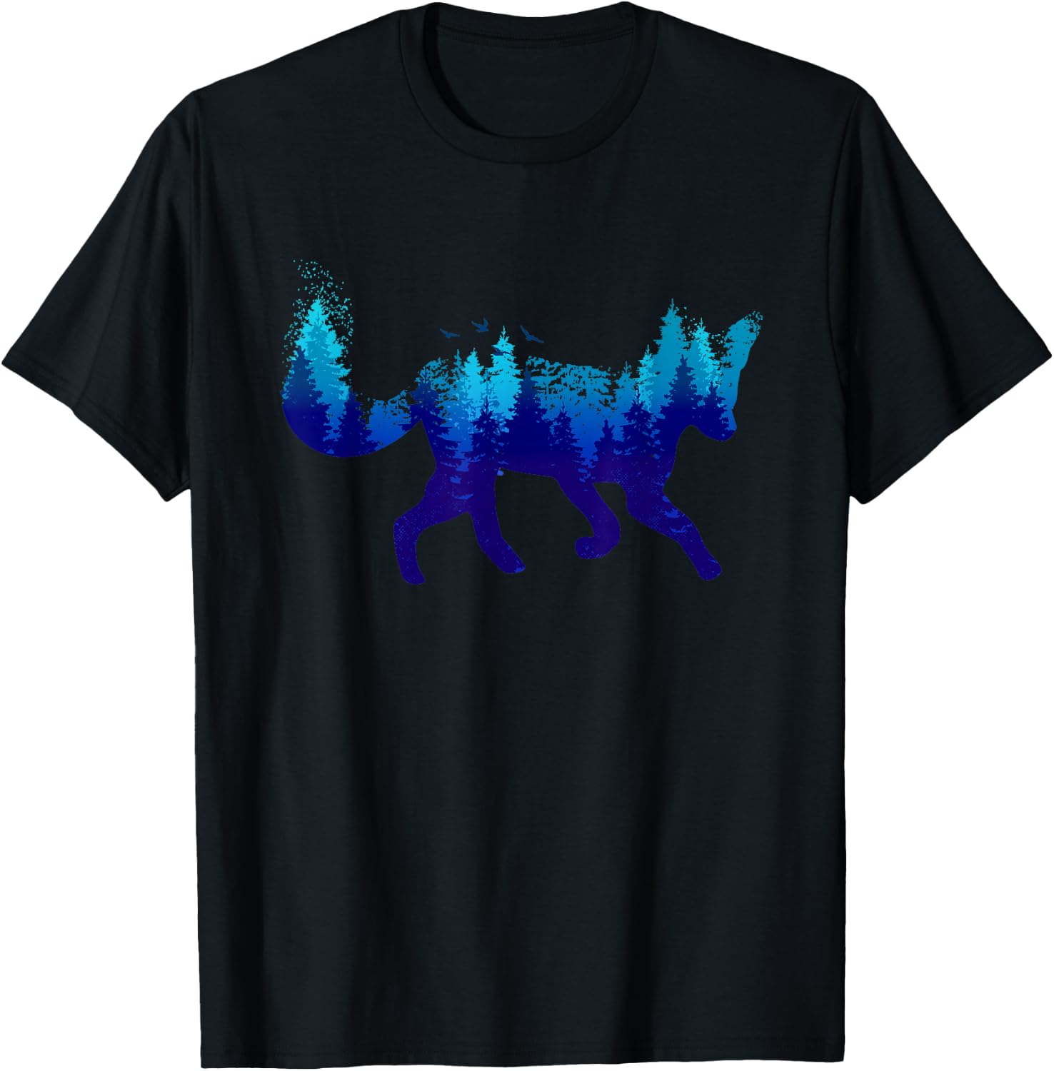 Arctic Fox Landscape Forest Antarctica Fox Animal T-Shirt - T-Shirt | Black
