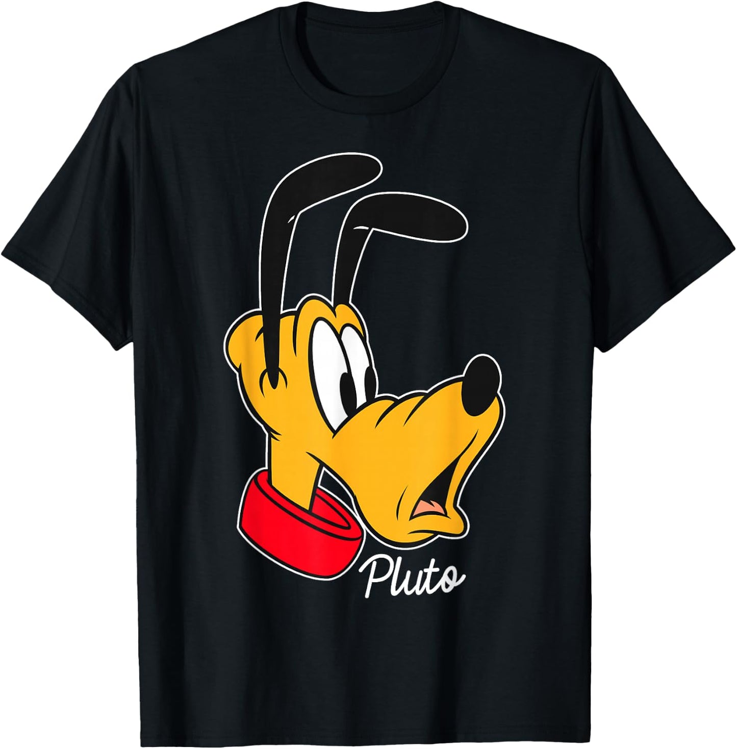 Disney Mickey and Friends Pluto Big Face T-Shirt - T-Shirt | Black