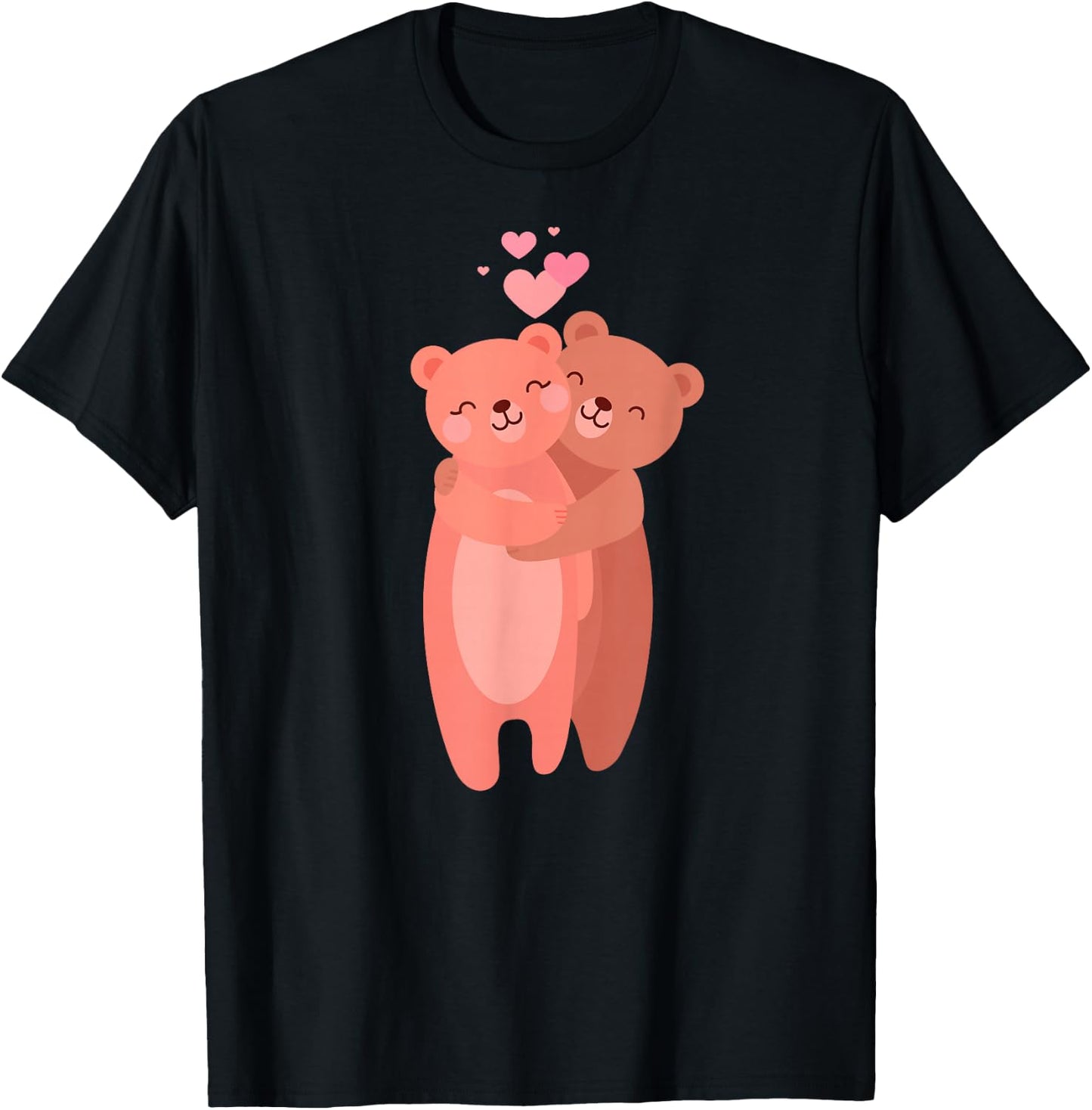 Bear Couple Gift Wedding Anniversary Valentine's Day Him Her T-Shirt - T-Shirt | Black