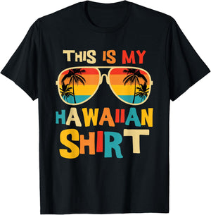 This is My Hawaiian Shirt Tropical Luau Costume Party Hawaii T-Shirt - T-Shirt | Black