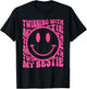 Twinning With My Bestie Spirit Week Twin Day Best Friend 70s T-Shirt - T-Shirt | Black
