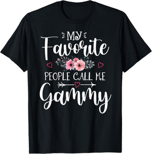 My Favorite People Call Me Gammy Funny Floral Mother's Day T-Shirt - T-Shirt | Black