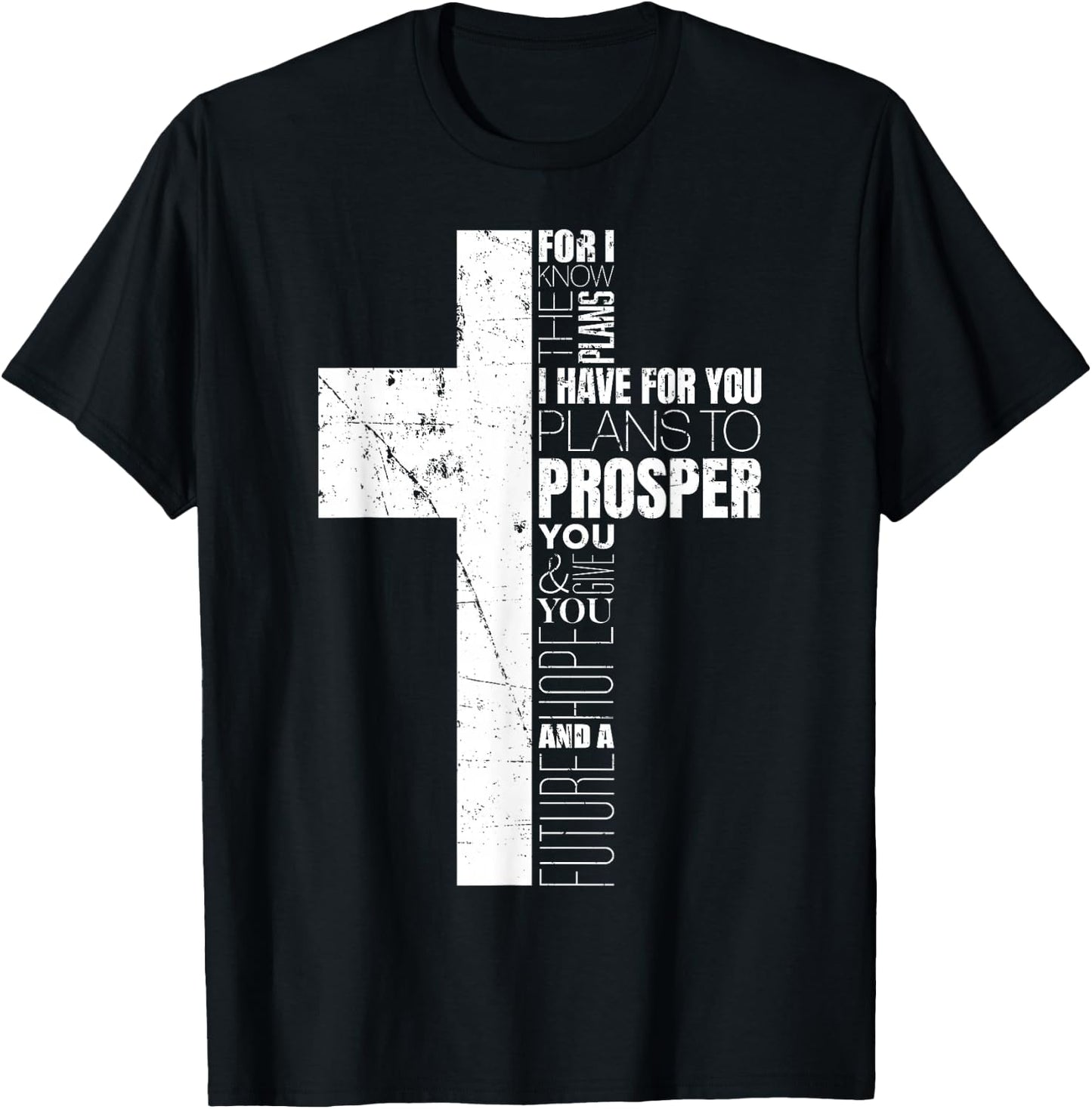 Jeremiah 29:11 Christian Cross Gifts Men Verse Sayings Women T-Shirt - T-Shirt | Black