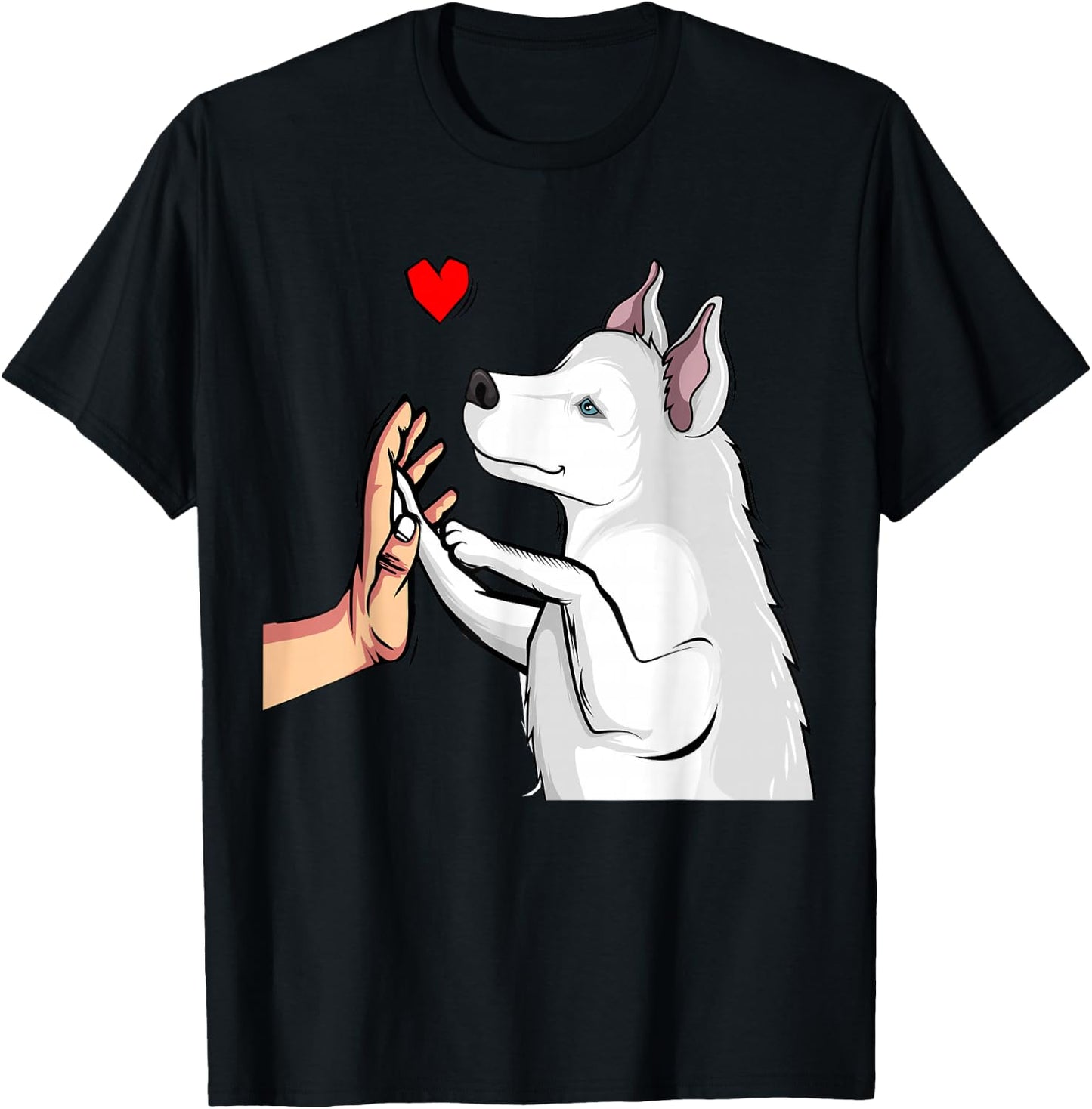 White Siberian Husky Love Dogs Mummy T-Shirt - T-Shirt | Black