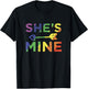 Lesbian Couple She's Mine I'm Hers Matching LGBT Pride T-Shirt - T-Shirt | Black