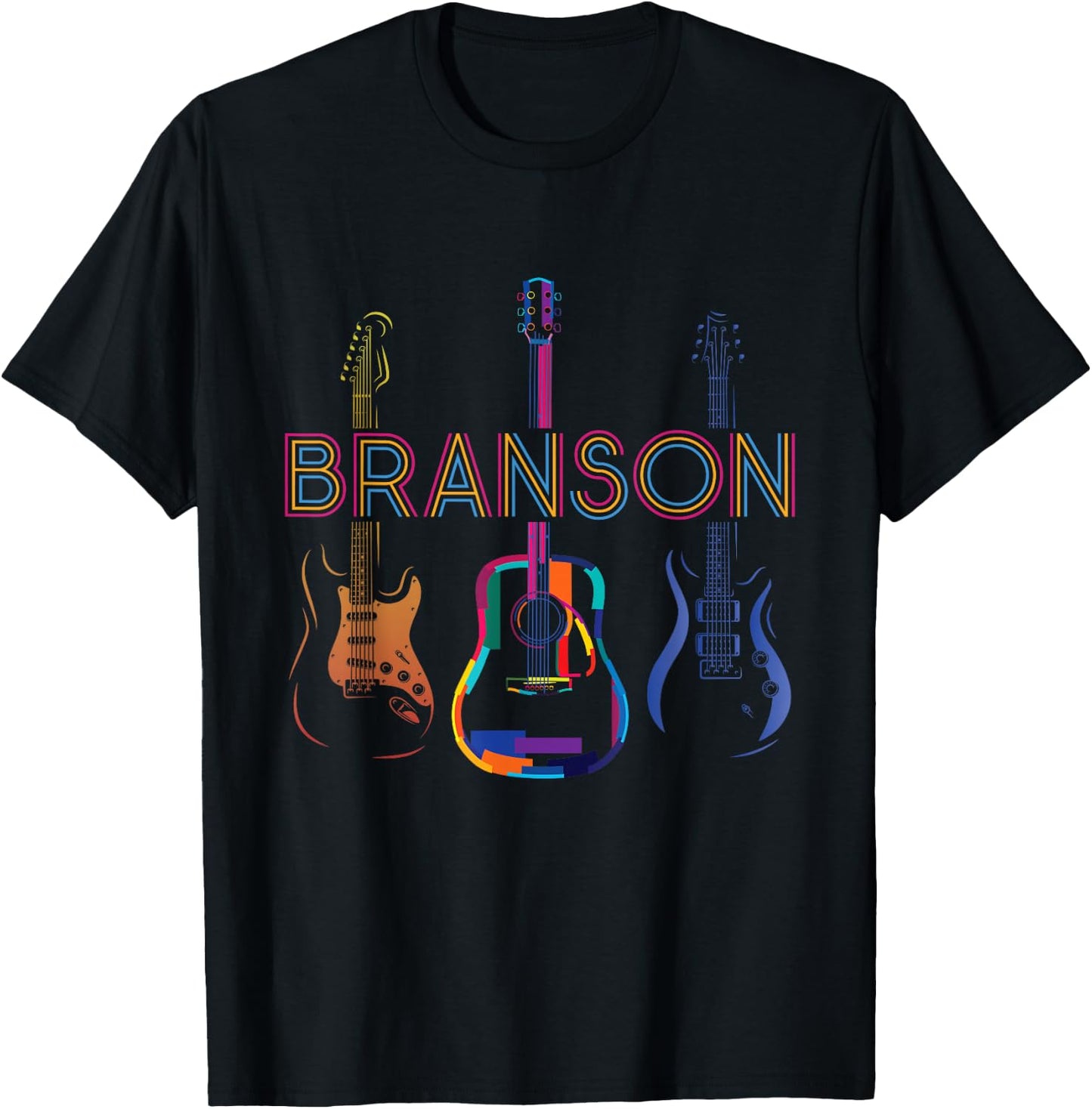 Branson Missouri Vacation Music Guitar Souvenir T-Shirt - T-Shirt | Black